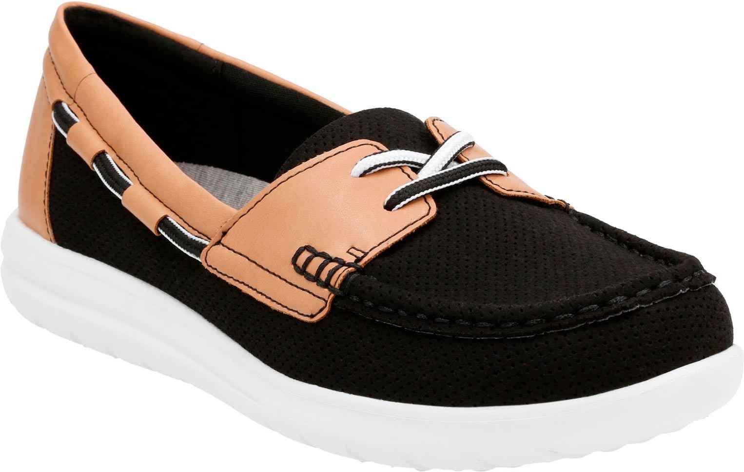 Women s Clarks Jocolin Vista Boat Shoe Size 8 Black 41.09